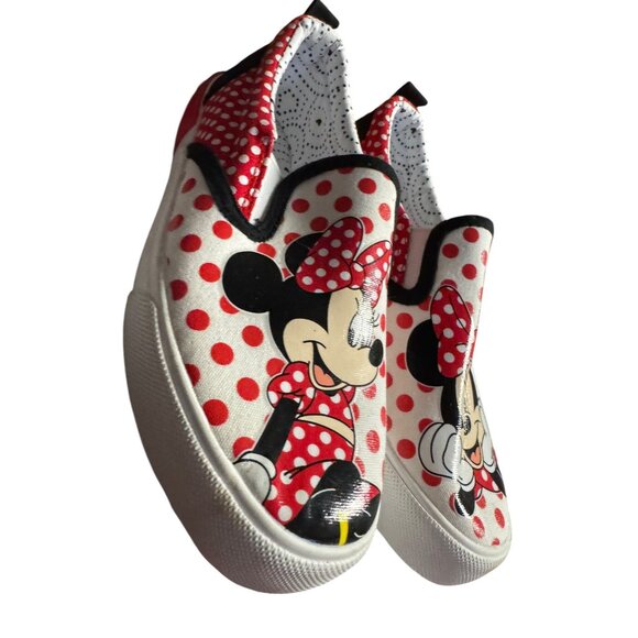 Disney Minnie Mouse Canvas Slip-On Shoes For Girl's Size 2 NWOT - Picture 4 of 11
